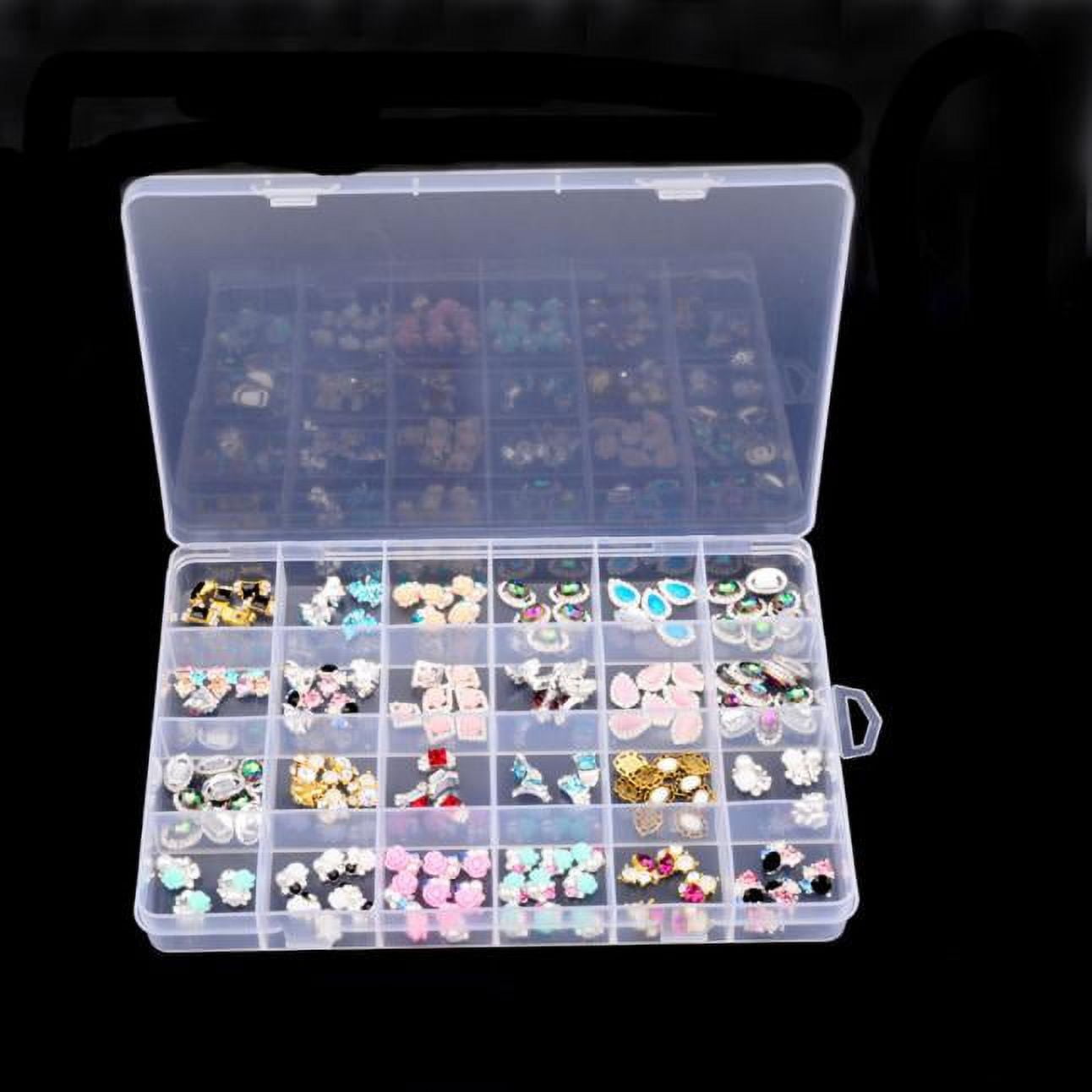 60 Small Plastic Boxes 1.75 X 1.75 Cm X 0.75 craft Organizer Plastic Box  Nail Jewelry Bead Storage Container US Seller Bx-246 