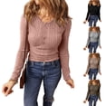 thumbnail image 6 of Women's Long Sleeve Casual Henley Neck T-Shirt, 6 of 9