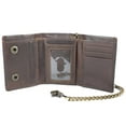 thumbnail image 2 of Men Biker Long Chain Trifold Wallet in Vintage Hunter Antique Leather with RFID Blocking, 2 of 11