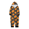 thumbnail image 1 of Family Halloween Pjs Matching Sets Pumpkins Printed Long Sleeve One-Piece Hooded Jumpsuit Winter Jumpsuit with Pockets, 1 of 3