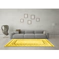 thumbnail image 3 of Ahgly Company Machine Washable Indoor Rectangle Solid Yellow Modern Area Rugs, 3' x 5', 3 of 4