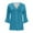 Blue, variant on Lindreshi Cardigans for Women Plus Size Women's Floral Print Puff Sleeve Cardigan Loose Cover up Blouse Tops 3/4 Sleeve Ruffle Open Front Button Cardigan