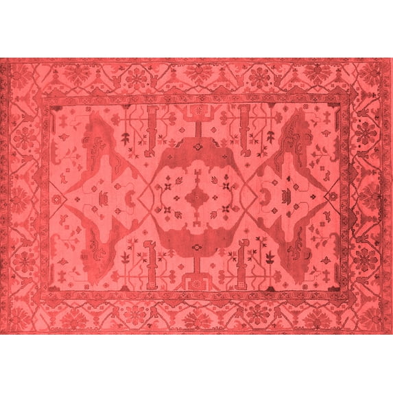 Ahgly Company Indoor Rectangle Oriental Red Industrial Area Rugs, 7' x 10'