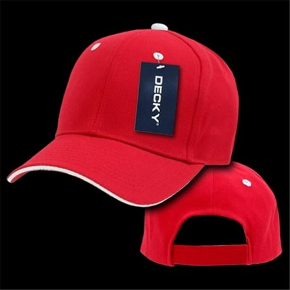 Decky  Sandwich Visor Baseball Cap - Red & White