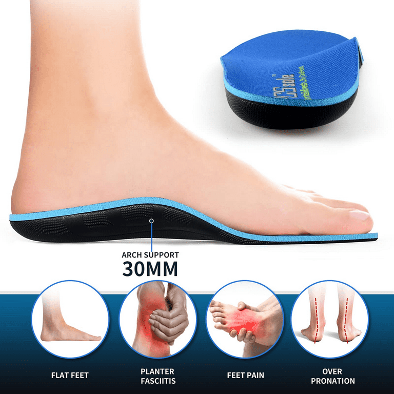 Orthotic Shoe Insoles Arch Support Inserts Plantar Fasciitis Flat Feet Back  Heel