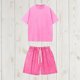 thumbnail image 2 of Trajes para Hombres Traje de Ajuste Clásico Verano Cuello Redondo Pantalones Cortos de Manga Corta Traje Dividido de Algodón Lavado, 2 of 9