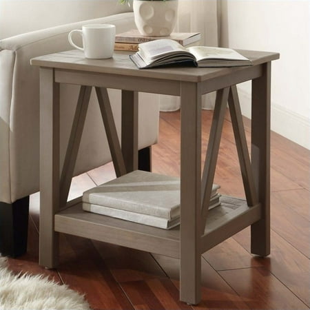 Riverbay Furniture End Table in Rustic Gray