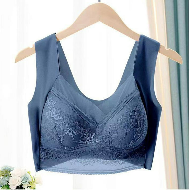 AIEOTT Wirefree Bras for Women ,Plus Size Adjustable Shoulder Straps  Lace Bra Wirefreee Extra-Elastic Bra Active Yoga Sports Bras 36B/C-46B/C,  Summer Savings Clearance 