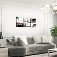 thumbnail image 3 of Hieng Pink Grey Black Canvas Wall Art for Living Room Abstract Modern Picture Wall Decor for Dining Room Bedroom Bathroom Wall Art Kitchen Print Painting for Home Decor（Only canvas）, 3 of 6