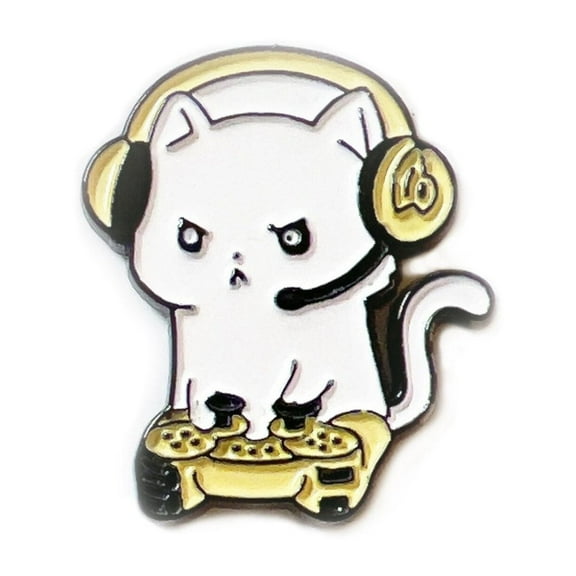 Cat Enamel Pin Gamer Cat Anime Pin Badge Lapel Brooch for Cat Lovers