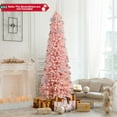 thumbnail image 5 of Costway 8 FT Artificial Pink Christmas Tree with 1000 Branch Tips Folding Metal Stand, 5 of 10