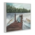 thumbnail image 4 of Stupell Industries Canoes at Lake Dock Landscape Painting White Framed Art Print Wall Art, 20 x 16, 4 of 10