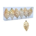 thumbnail image 3 of 6-Piece Christmas Tree Ornament Collection 3.7-Inch Pinecone Design Metallic Hanging Decorations Festive Holiday Home Party Display, 3 of 5