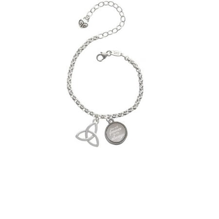 - Silvertone Large Trinity Knot You Will Forever Be My Always Engraved Bracelet