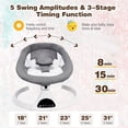 thumbnail image 3 of Baby Swing, Yadala Baby Swings for Infants Electirc Baby Rocker Bouncer with Remote Control and Music, Gray, 3 of 6