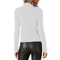 thumbnail image 3 of Diufon Women's Turtleneck Shirts Slim Stretchy Long Sleeve Tops Ribbed Knit Basic Blouse Fall Winter Warm Top, 3 of 10