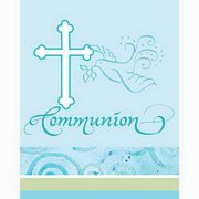 Creative Converting 893445 Faithful Blue Communion Invitation