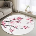 thumbnail image 2 of Cherry Blossoms Large Area Rugs for Bedroom Living Room, Soft Non Slip Carpet Bedside Rug, Pink Pastoral Modern Gradient Spring Round Floor Cover Kitchen Accent Rug 3' for Dining Room/Office, 2 of 9