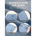 thumbnail image 6 of DOKOTOO Women's Wide Leg Jeans Trendy High Waist Stretchy Straight Leg Baggy Loose Denim Ankle Pants with Big Pockets (Plus Sizes Available), 6 of 9