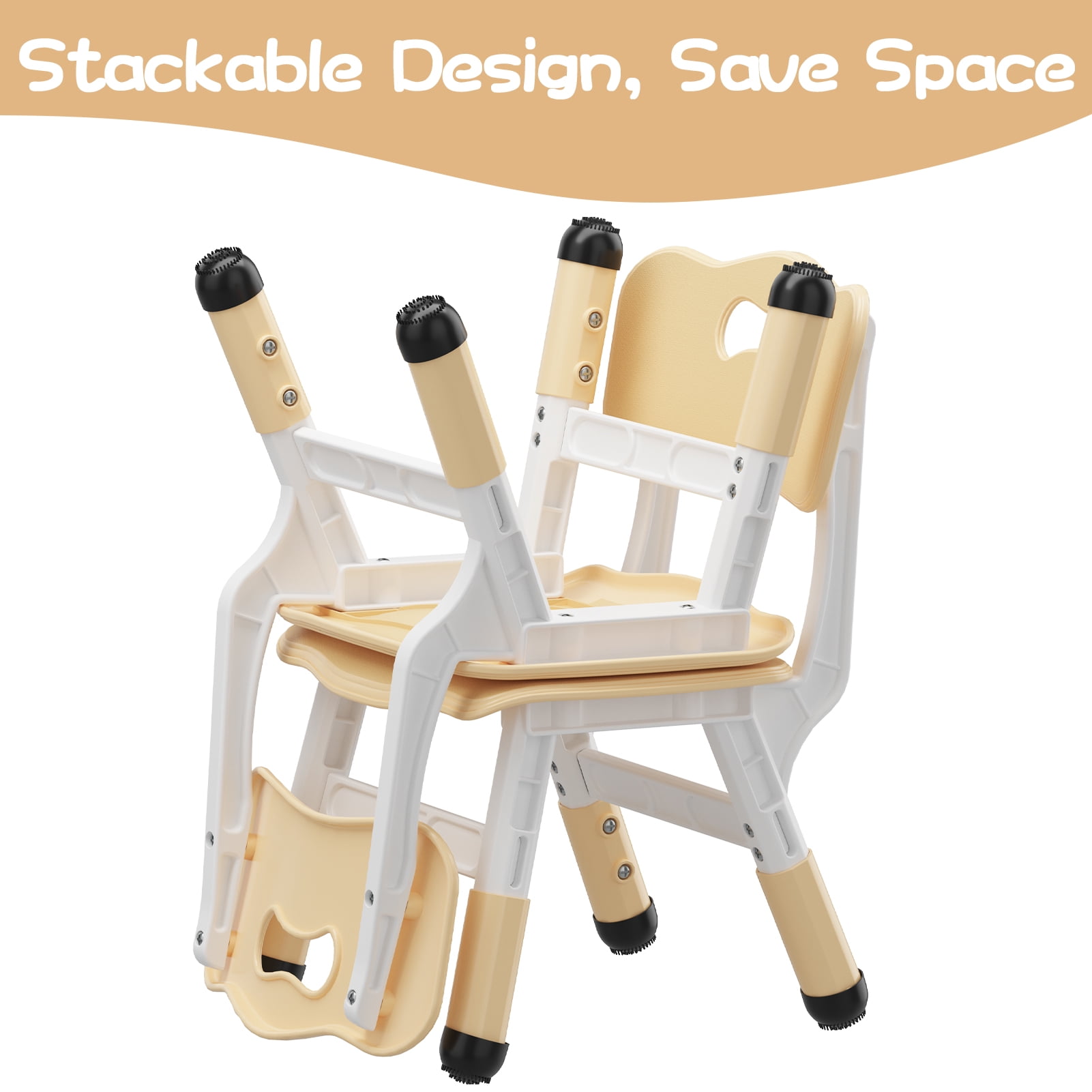 EastVita Kids 2 Chairs Set Height Adjustable Toddler Chair Set, Graffiti Desktop, Children Learn Activity Table for Kids Study Table for Home