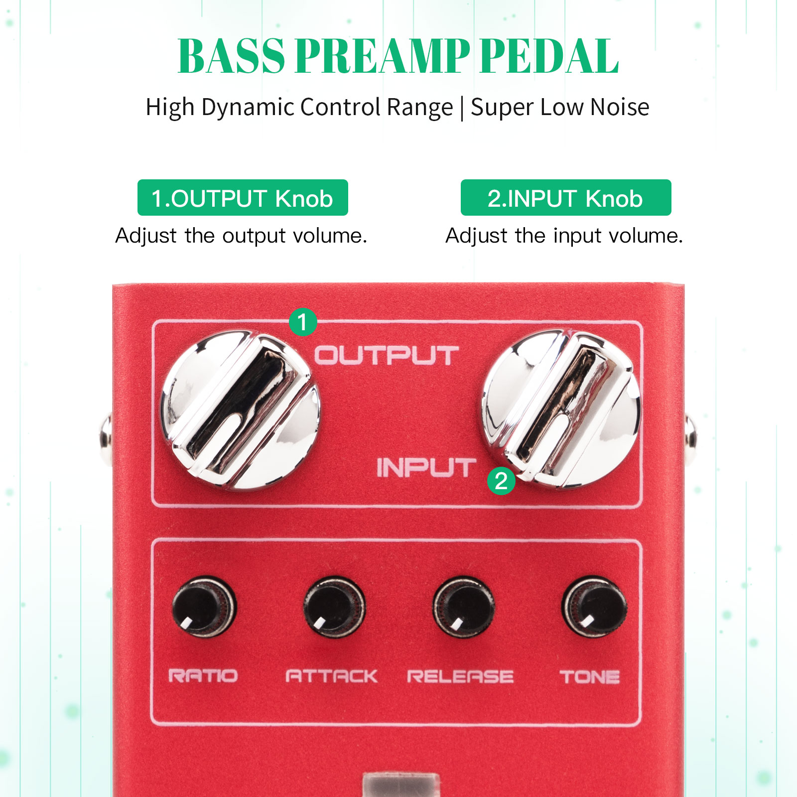 JOYO R-27 Bass Compressor Guitar Effect Pedal with Low Noise High Dynamic Control