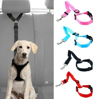 TSV 2 Pcs Adjustable Pet Dog Cat Car Seat Belt Safety Leads Vehicle  Seatbelt Harness, Made from Nylon Fabric, Black