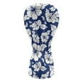 thumbnail image 2 of Yuyamidu Blue Hibiscus Golf Club Head Cover with Soft Lining Blue Flowers Golf Club Cover Waterproof PU Leather Hybrid Fairway Driver Headcover Golf Gift for Golfers, 2 of 7