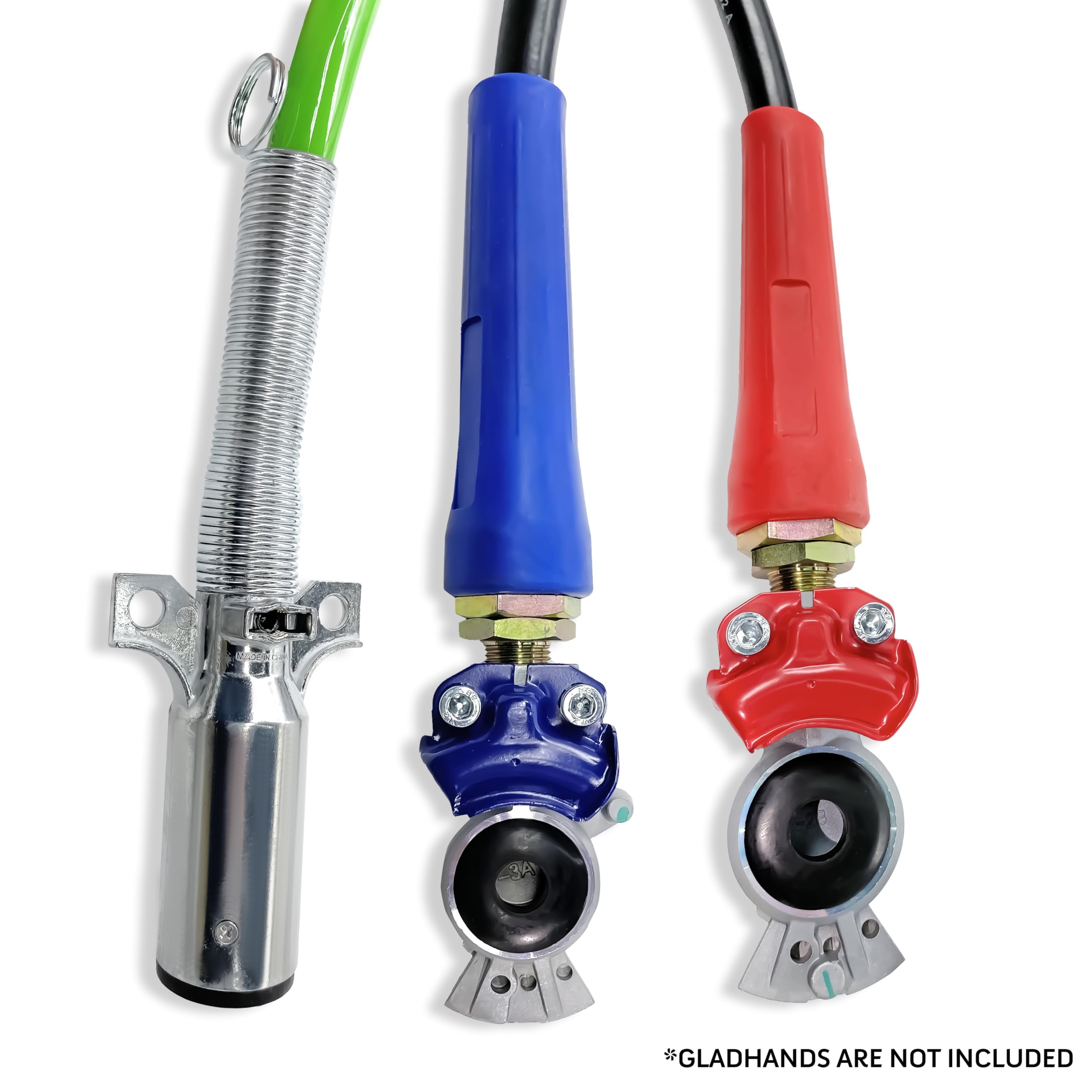 TORQUE 12ft 3 in 1 ABS & Power Air Line Hose Kit Airline Air Hose Wrap 7 Way Electrical Cable Air Lines with Handle Grip Airlines for Semi Truck Trailer Tractor (TR813212)