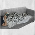 thumbnail image 6 of Halloween Soft Flannel Fleece Throw Blanket, Sketchy Spooky Tree Scary Design Objects and Wicked Witch Broom Abstract, Cozy Plush for Indoor and Outdoor Use, 60" x 80", Black White, by Ambesonne, 6 of 6