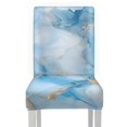 thumbnail image 6 of COEQINE Stretch Dining Room Chair Slipcovers Set of 1, Universal Fit Soft Dining Chair Cover Pet Friendly Furniture Protector for Holiday Home Decor, Marble Blue, 6 of 7