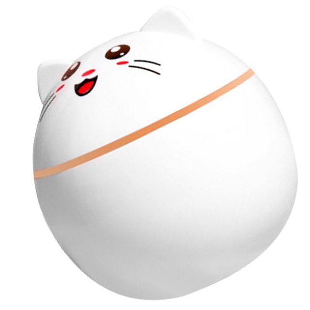 Bearachild Humidificador de aire de gato de dibujos animados, Mini difusor ultrasónico de aceite de aire de niebla fría USB para coche, 300ml, generador Humidificadores Blanco Gris Claro Bearachild HA000532-01B