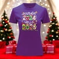 thumbnail image 3 of Playera Blusa Con Estampado De Goodbye 2024 Hello 2025 Fin De Año Año Nuevo Color Morado Talla Mediana Marca Emil SaEs, 3 of 4