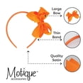 thumbnail image 4 of Motique Accessories Little Girls Headband with Side Grosgrain Bow - Orange, 4 of 5