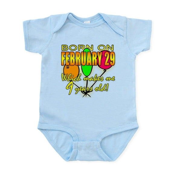 CafePress - Born On Leap Year, 9 Years Old Infant Bodysuit - Baby Light Bodysuit, Size Newborn - 24 Months