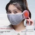 thumbnail image 2 of Máscara de oídos de invierno para mujer, gruesa, cálida, transpirable, a prueba de frío, máscara de montar dos en uno para adultos, 2 of 6