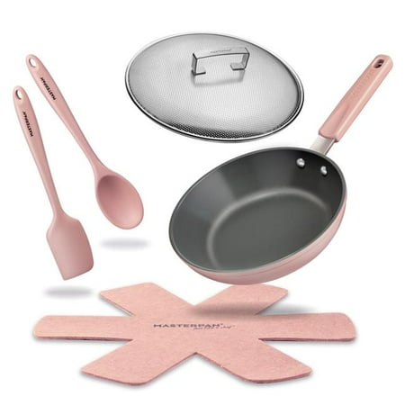 

Masterpan MP-110 9.5 in. Stovetop Oven Fry Pan & Skillet with Heat-In Steam-Out Lid Clay Color