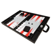 Silverman & Co. 19-inch Premium Backgammon Set - Large - Black/Scarlet Red