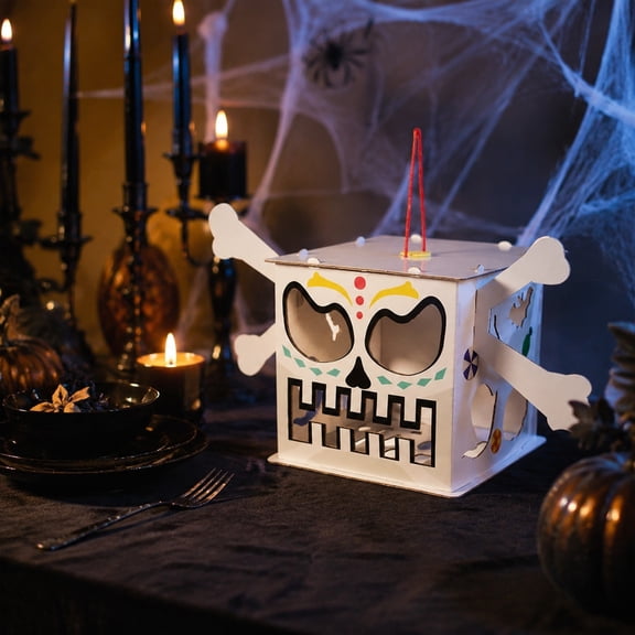 Cadancy Halloween Craft Kit Projection Lantern DIY Set for Home Decor Spooky Ghost Light Hanging Decoration Handmade Creative Activity Party Favor Gift