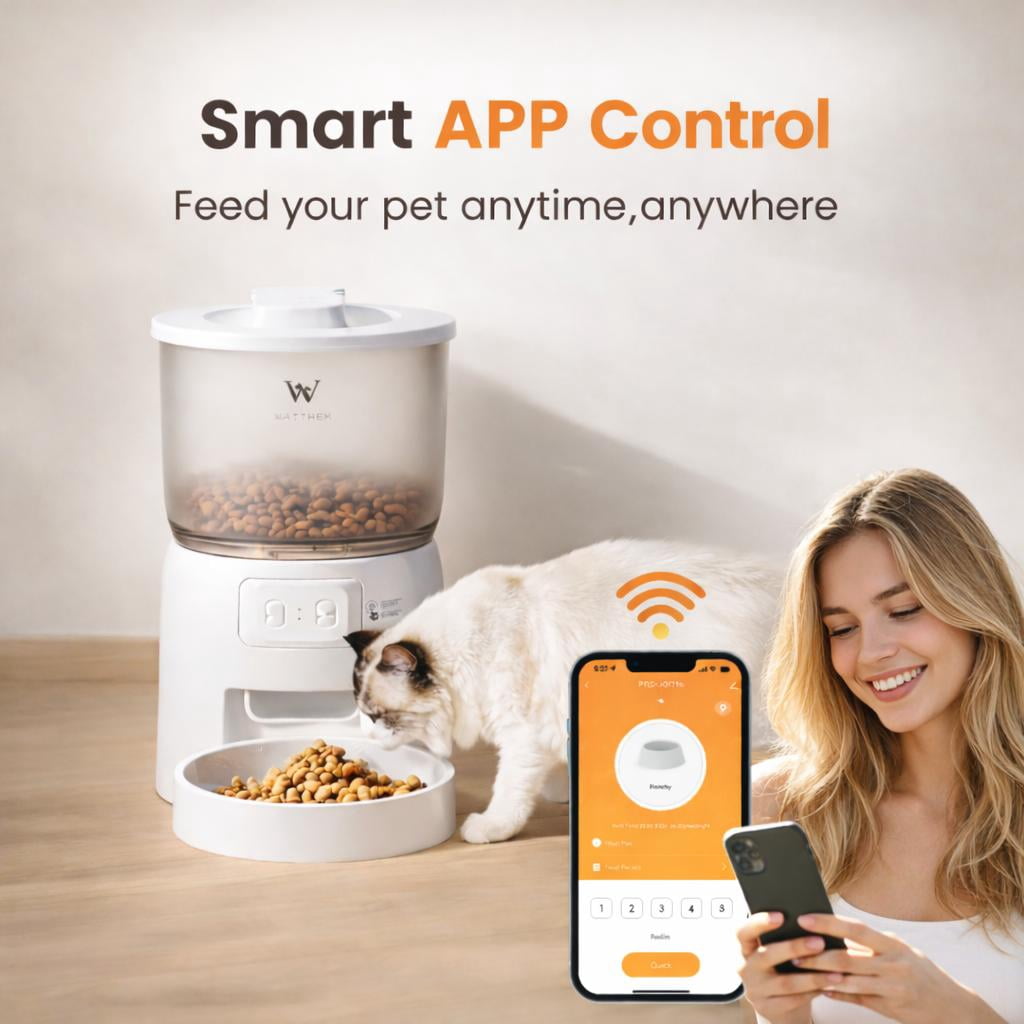 Smart Pet Feeder, 3L Automatic Food Dispenser for Cats, dogs，Small Pets Indoor, Timed and quantitative dry food cat feeder kibble, feeding