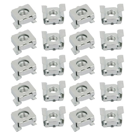 Silver Plated Server - 20pcs M5 Carbon Steel Zinc Plated Cage Nut Silver Tone for Server Shelf Cabinet
