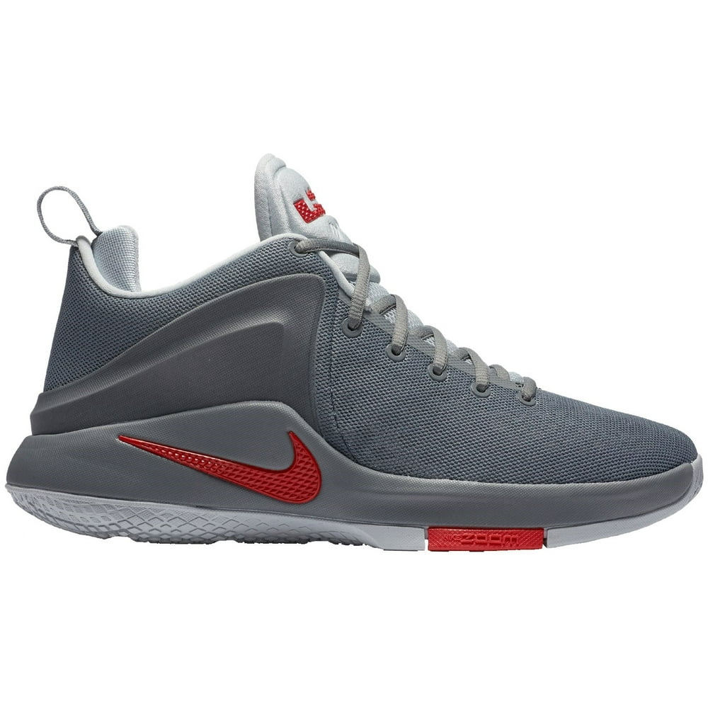 Nike Nike Men's Zoom Witness Basketball Shoes Grey/Red 10.0