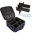 thumbnail image 4 of FORMRS Travel Makeup Bag Large Capacity Train Case Cosmetic Organizer with Adjustable Dividers, Red Fireworks Pattern, 4 of 8