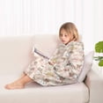 thumbnail image 4 of Beige Cow Dessert Pattern Blanket Hoodies for Kids 6-13YR Oversize Wearable Blanket Hoodies for Boys Girls Teens, 4 of 7