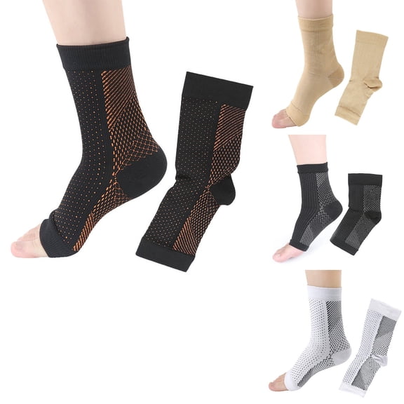 Unisex Heel Socks Comfortable Function Ankle Brace for Women Men Ankle Compression Sleeve Support Ankle Brace for Sprained Ankle Sports Foot Swelling Fatigue Arch Support Pain Relief C L