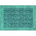 thumbnail image 1 of Ahgly Company Indoor Rectangle Oriental Turquoise Blue Traditional Area Rugs, 6' x 9', 1 of 4