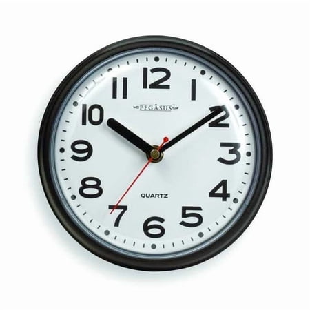 7 Analog Quartz Wall Clock, Black 6NN64