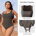 thumbnail image 5 of OQQ Women 3 Piece Bodysuits Sleeveless Square Stretch Basic Tank Tops Bodysuits, 5 of 7