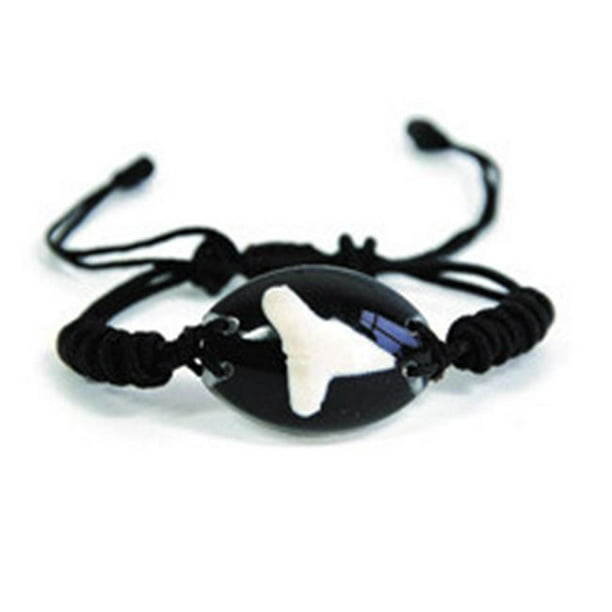 Ed Speldy East OL802 Bracelet Ovale avec Vraie Dent de Requin avec Noir en Acrylique