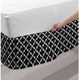 thumbnail image 2 of Vintage Bed Skirt, Monochrome Pattern with Geometry Inspired Symmetric Victorian Motif, Elastic Bedskirt Dust Ruffle Wrap Around for Bedding Decor, 4 Sizes, Charcoal Grey and White, by Ambesonne, 2 of 2