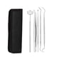 thumbnail image 1 of Kit de escalador dental de 5 piezas Kit de limpieza de dientes de acero inoxidable Calculadora de placa de cálculo Escáner de higiene Escalador de selección de gancho con lámpara de espejo dental, 1 of 4